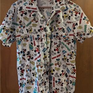 Disney Mickey Around the World Men’s Casual Button Down Shirt